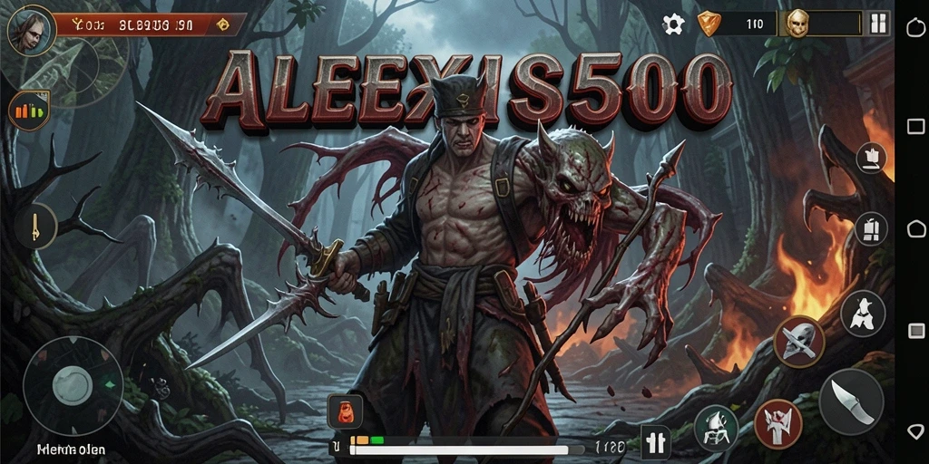 Tampilan gameplay ALEXIS500 yang menegangkan dan menyeramkan.