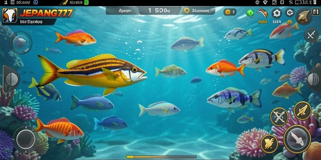 Gameplay menarik dalam JEPANG77 menampilkan aksi tembak ikan yang seru.