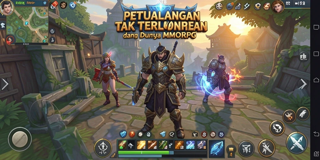 Screenshot gameplay JKT8 menampilkan pertempuran seru antara karakter dalam dunia MMORPG.