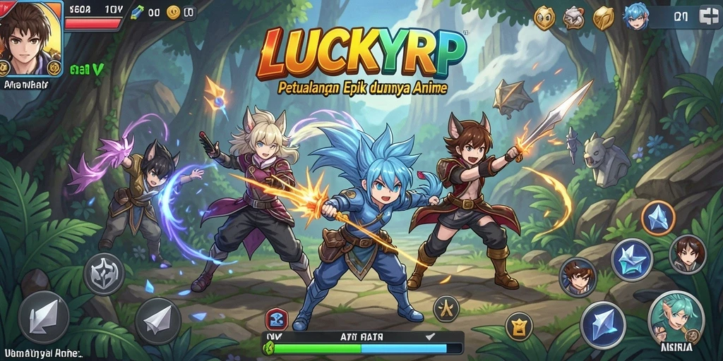 Screenshot menunjukkan aksi seru karakter dalam LUCKYRP.