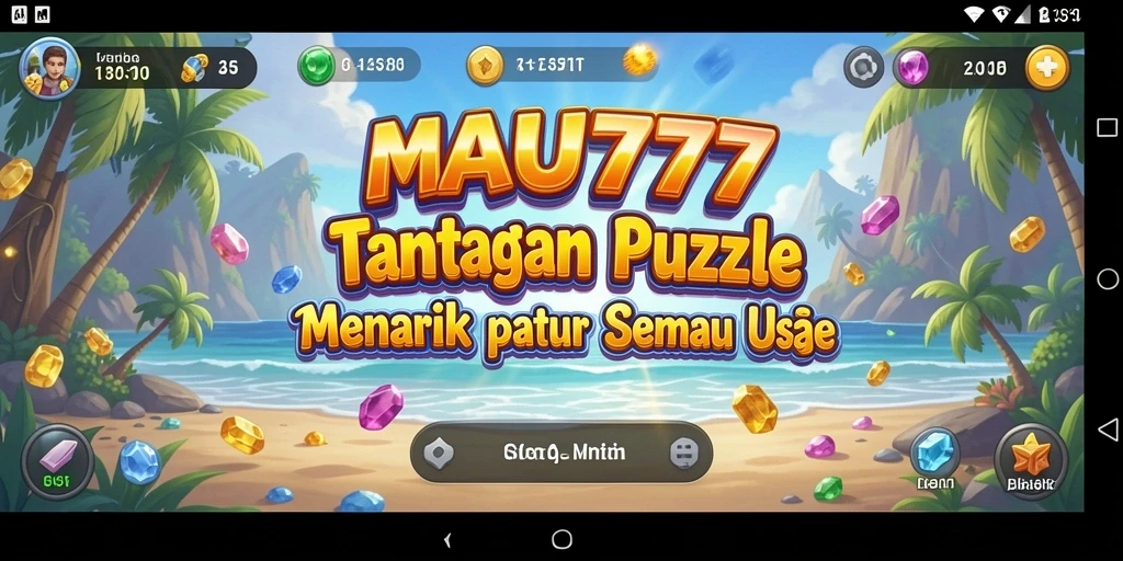 Screenshot gameplay MAU777 menampilkan tantangan puzzle yang menarik dan penuh warna.
