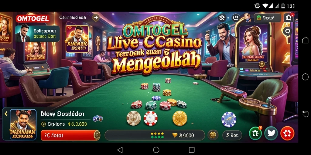 Screenshot gameplay OMTOGEL menunjukkan suasana Live Casino yang mendebarkan.
